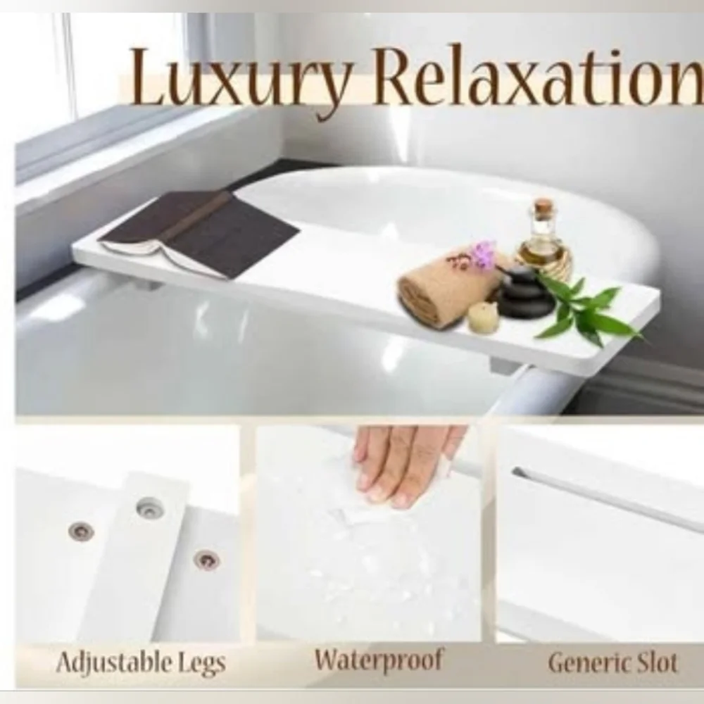 White Bath Tray Caddy